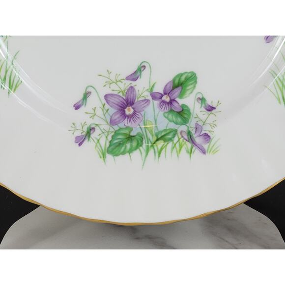 Royal Albert March Violet Wild Flower Year 1987 Bone China 8" Wall Decor England - Picture 10 of 14